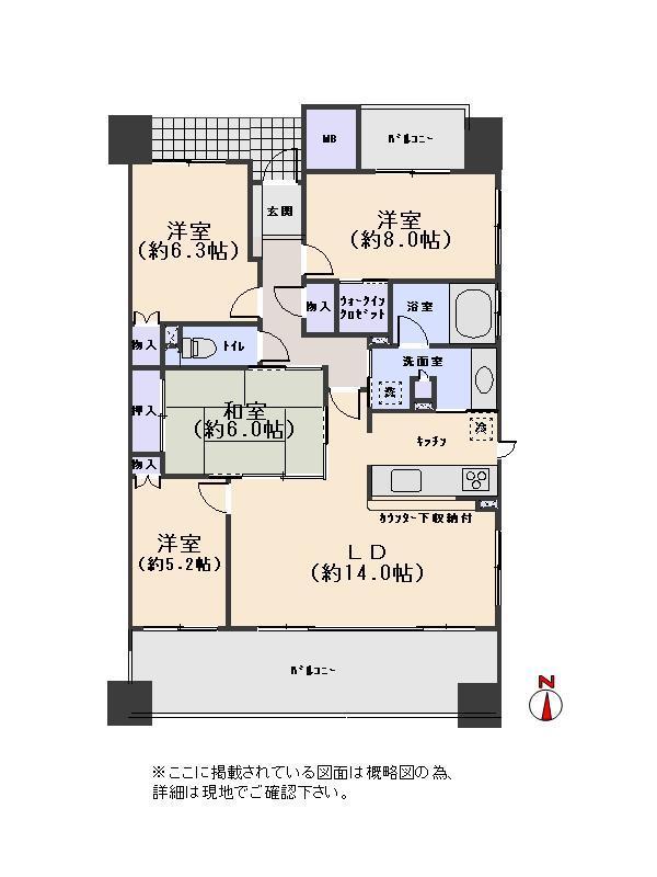 Floor plan. 4LDK + S (storeroom), Price 39,800,000 yen, Occupied area 95.82 sq m , Balcony area 21.05 sq m