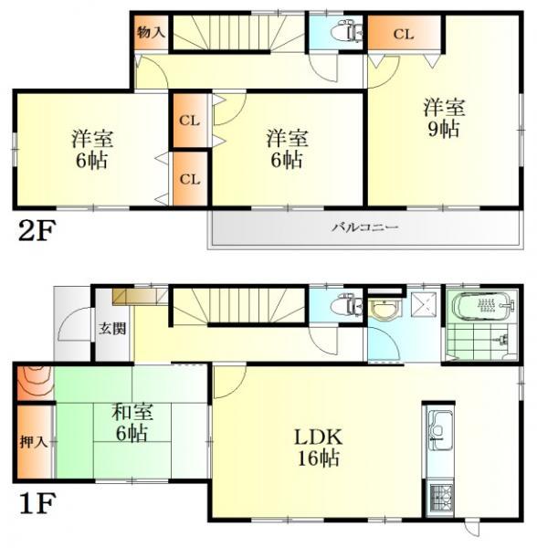 Floor plan. 31,800,000 yen, 4LDK, Land area 165.09 sq m , Building area 105.98 sq m