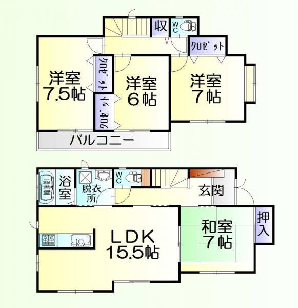 Floor plan. 22,900,000 yen, 4LDK, Land area 165.27 sq m , Building area 102.67 sq m
