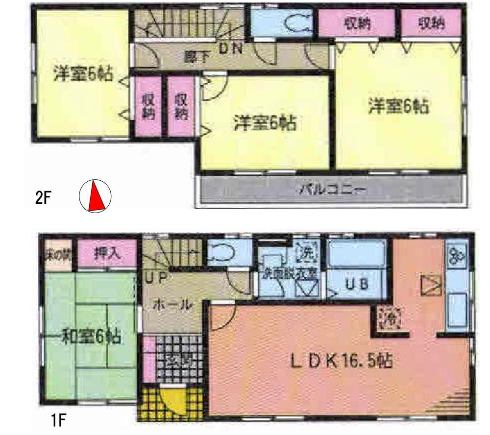 Floor plan. 29,800,000 yen, 4LDK, Land area 181.71 sq m , Building area 105.99 sq m