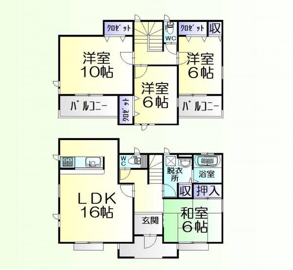 Floor plan. 39,800,000 yen, 4LDK, Land area 140.57 sq m , Building area 106.81 sq m