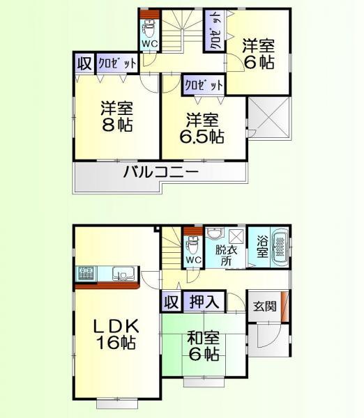 Floor plan. 24,800,000 yen, 4LDK, Land area 158.23 sq m , Building area 105.15 sq m