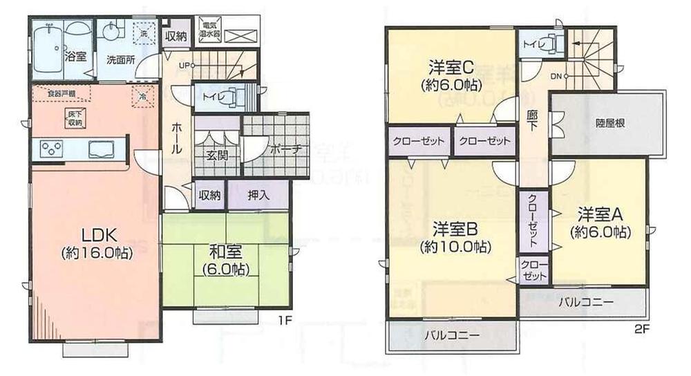 Floor plan. (1 Building), Price 39,800,000 yen, 4LDK, Land area 132.26 sq m , Building area 105.99 sq m