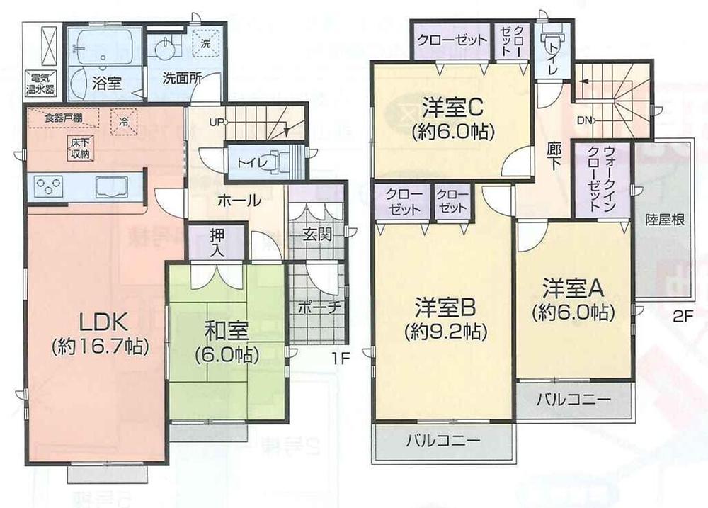 Floor plan. (3 Building), Price 38,800,000 yen, 4LDK, Land area 152.09 sq m , Building area 105.99 sq m