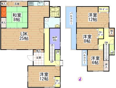 Floor plan. 22,980,000 yen, 5LDK+S, Land area 227.7 sq m , Building area 170.66 sq m
