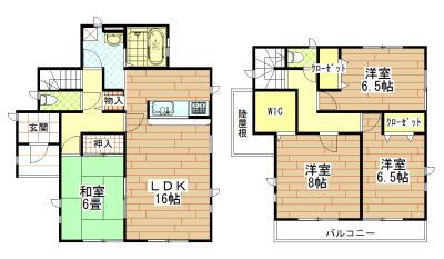 Floor plan. 39,800,000 yen, 4LDK, Land area 139.47 sq m , Building area 106.81 sq m