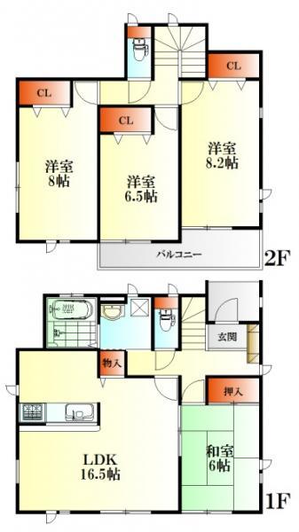 Floor plan. 32,800,000 yen, 4LDK, Land area 199.07 sq m , Building area 106.41 sq m