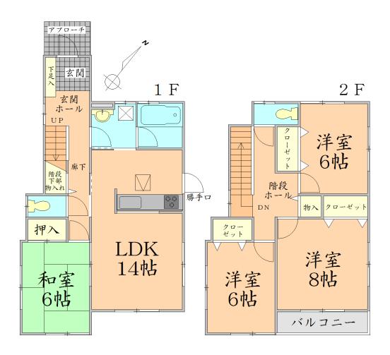 Floor plan. 23.4 million yen, 4LDK, Land area 165.77 sq m , Building area 102.96 sq m