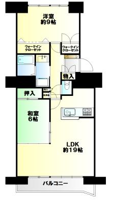 Floor plan. 2LDK, Price 8.5 million yen, Occupied area 83.98 sq m , Balcony area 16.67 sq m
