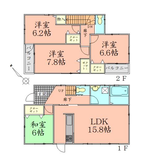 Floor plan. 29,800,000 yen, 4LDK, Land area 167.65 sq m , Building area 100.23 sq m