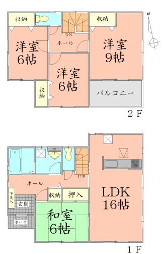 Floor plan. 30.5 million yen, 4LDK, Land area 169.38 sq m , Building area 105.98 sq m