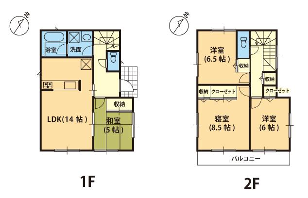 Floor plan. (Building 2), Price 20,900,000 yen, 4LDK, Land area 133.12 sq m , Building area 93.15 sq m