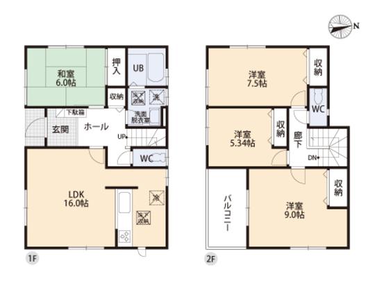 Floor plan. 42,500,000 yen, 4LDK, Land area 128.6 sq m , Building area 104.33 sq m floor plan