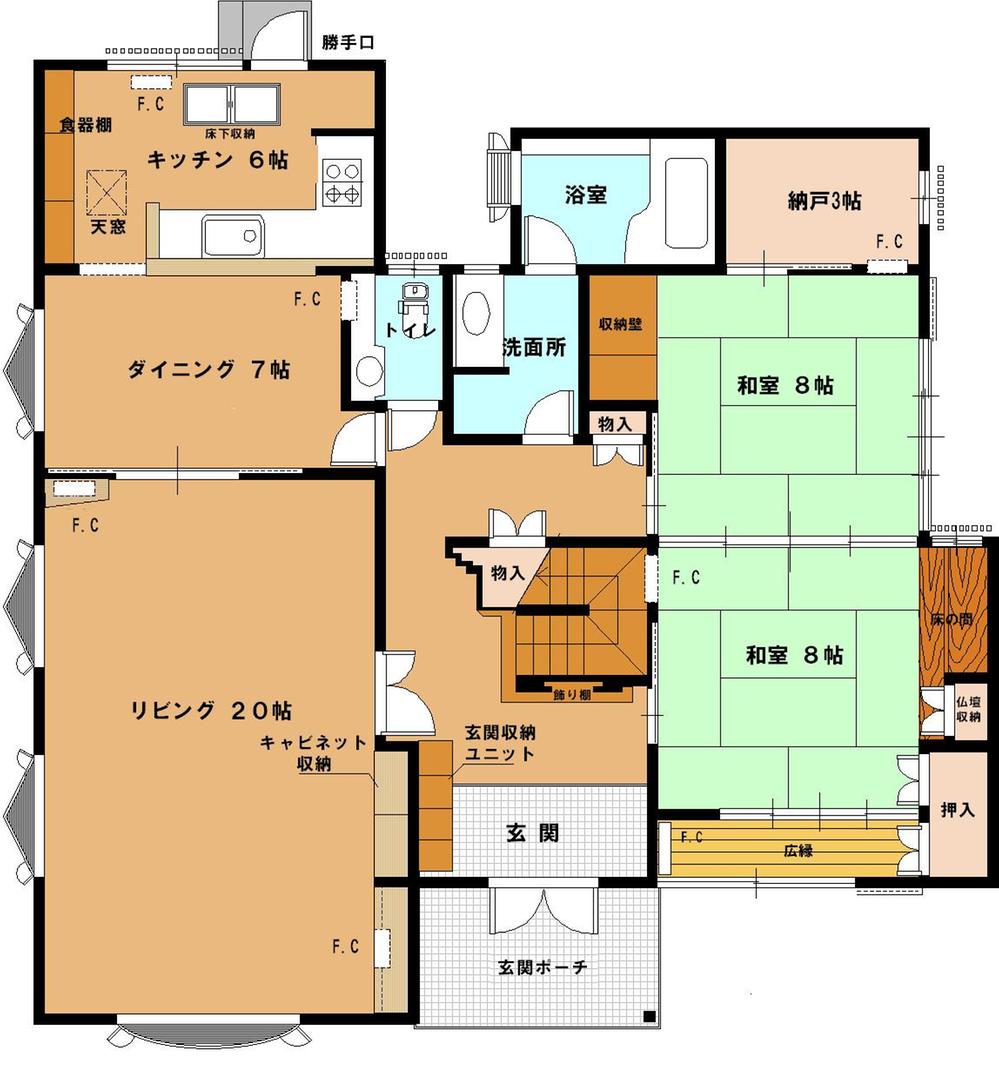 Floor plan. 47,600,000 yen, 7LDK + 2S (storeroom), Land area 343.21 sq m , Building area 227.19 sq m 1 floor plan view