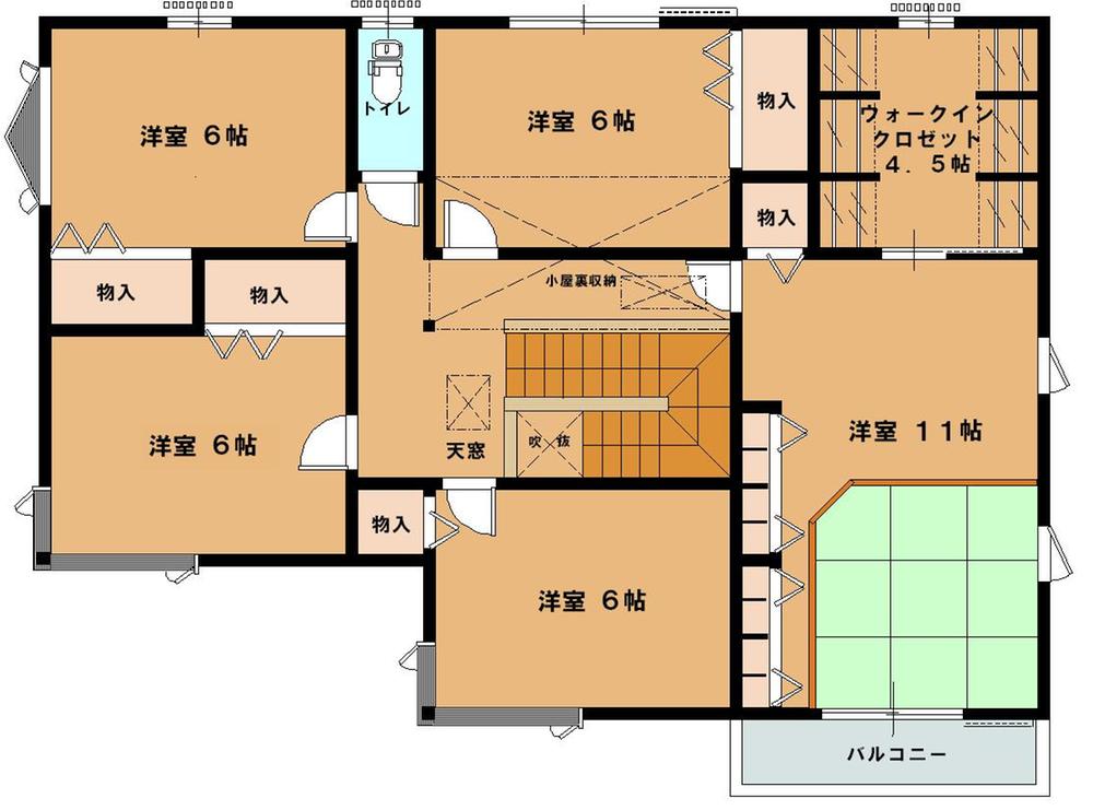 Floor plan. 47,600,000 yen, 7LDK + 2S (storeroom), Land area 343.21 sq m , Building area 227.19 sq m 2-floor plan view