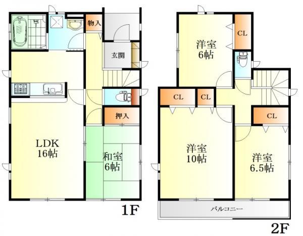 Floor plan. 30,800,000 yen, 4LDK, Land area 173.77 sq m , Building area 105.16 sq m