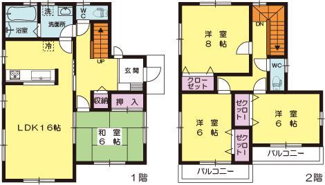 Floor plan. (3 Building), Price 29,800,000 yen, 4LDK, Land area 165.93 sq m , Building area 105.98 sq m