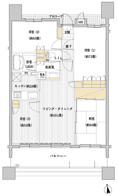 Floor: 4LDK, the area occupied: 75.9 sq m, Price: 34,657,000 yen ~ 35,893,000 yen