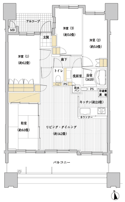 Floor: 4LDK, occupied area: 80.84 sq m, Price: 36,078,000 yen ~ 38,238,000 yen