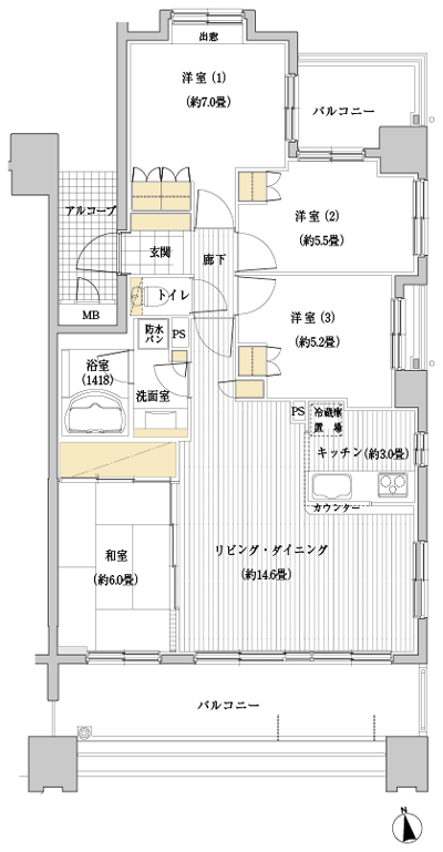Floor: 4LDK, occupied area: 83.01 sq m, Price: 41,007,000 yen