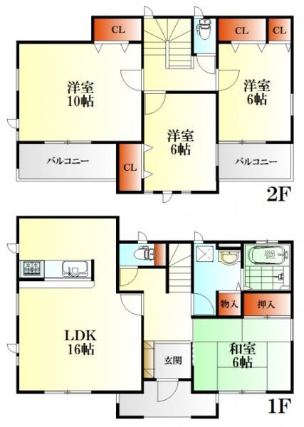 Floor plan. 39,800,000 yen, 4LDK, Land area 140.57 sq m , Building area 106.81 sq m