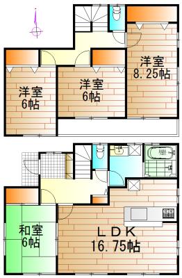 Floor plan. 43,800,000 yen, 4LDK, Land area 128.37 sq m , Building area 105.15 sq m