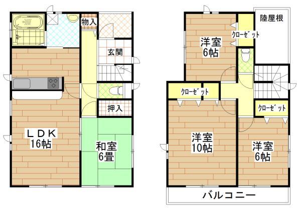 Floor plan. 32,800,000 yen, 4LDK, Land area 173.77 sq m , Building area 105.16 sq m