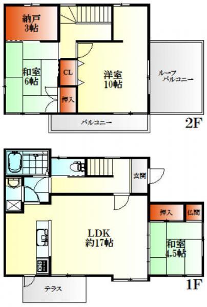 Floor plan. 21,800,000 yen, 3LDK+S, Land area 203.12 sq m , Building area 92.21 sq m