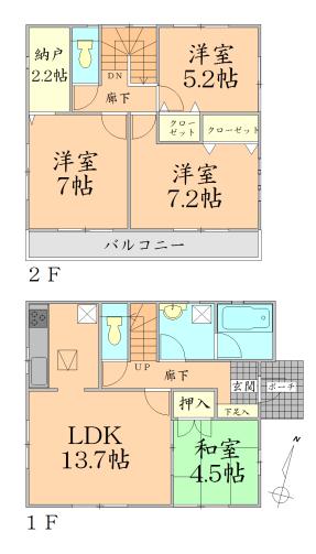 Floor plan. 28,900,000 yen, 4LDK + S (storeroom), Land area 113.54 sq m , Building area 91.53 sq m