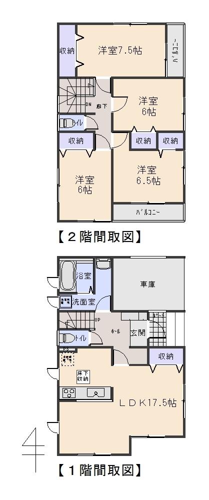 Floor plan. (3 Building), Price 30.5 million yen, 4LDK, Land area 130.61 sq m , Building area 115.92 sq m