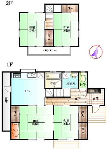 Floor plan. 16.8 million yen, 4DK, Land area 210.94 sq m , Building area 89.42 sq m