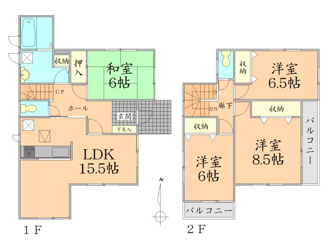 Floor plan. 31,800,000 yen, 4LDK, Land area 130.27 sq m , Building area 105.15 sq m