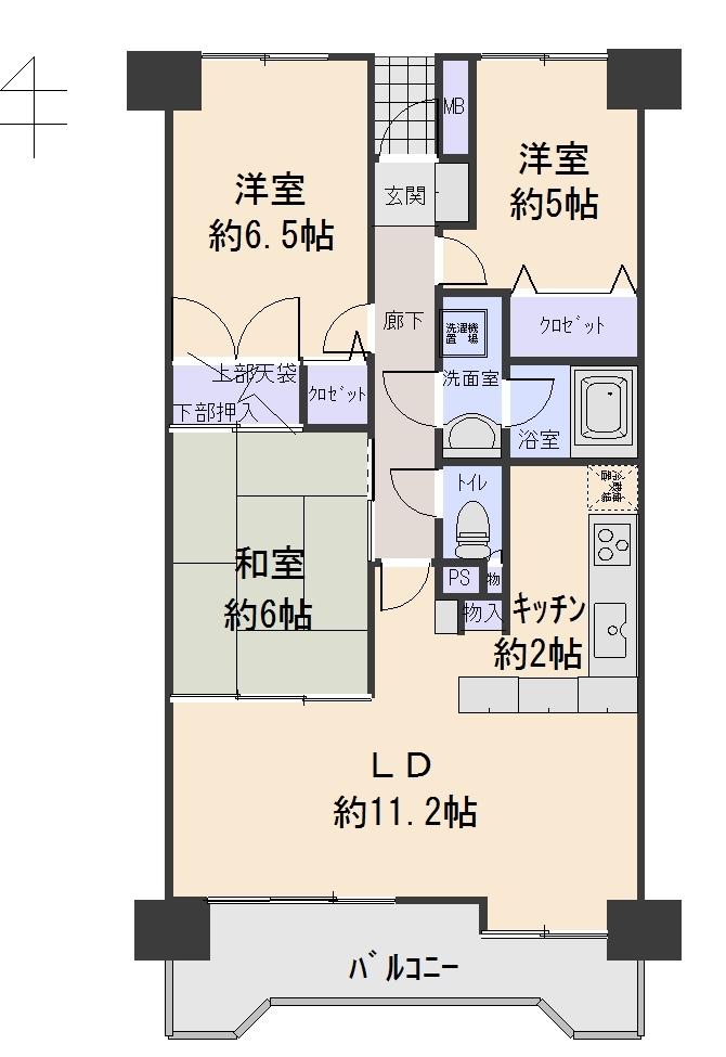 Floor plan. 3LDK, Price 14 million yen, Occupied area 70.36 sq m , Balcony area 9.73 sq m