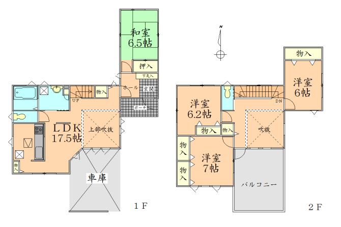 Floor plan. 33,800,000 yen, 4LDK, Land area 173.53 sq m , Building area 128.76 sq m all-electric homes Facing south ・ Two-sided lighting