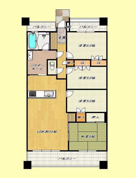 Floor plan. 4LDK, Price 23.8 million yen, Occupied area 83.37 sq m , Balcony area 23.2 sq m