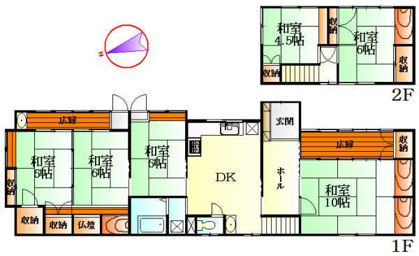 Floor plan. 23 million yen, 7DK, Land area 242.54 sq m , Building area 87.59 sq m