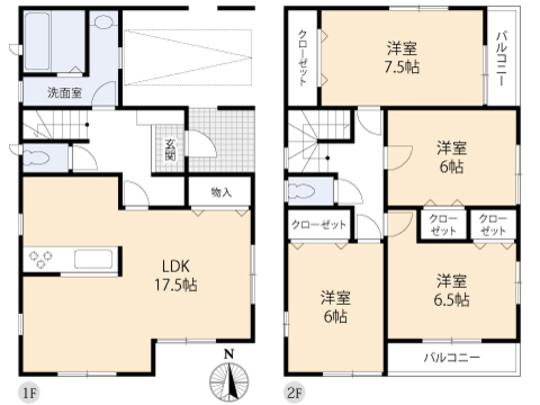 Floor plan. 30.5 million yen, 4LDK, Land area 130.61 sq m , Building area 115.92 sq m floor plan