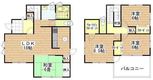 Floor plan. 33,800,000 yen, 4LDK, Land area 161.05 sq m , Building area 110.95 sq m