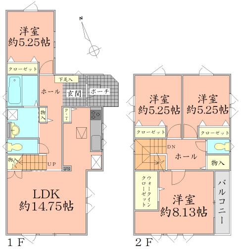 Floor plan. 36,800,000 yen, 4LDK + S (storeroom), Land area 148.36 sq m , Building area 101.02 sq m