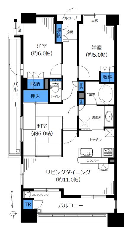 Floor plan. 3LDK, Price 25,400,000 yen, Footprint 70.2 sq m , Balcony area 15.35 sq m