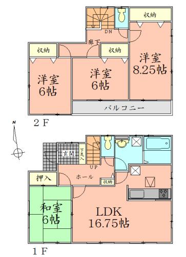 Floor plan. 28,300,000 yen, 4LDK, Land area 181.85 sq m , Building area 105.15 sq m