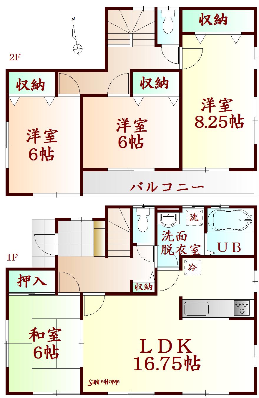 Floor plan. 28,300,000 yen, 4LDK, Land area 152.12 sq m , Building area 105.15 sq m