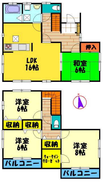 Floor plan. 24,800,000 yen, 4LDK, Land area 165.06 sq m , Building area 105.99 sq m