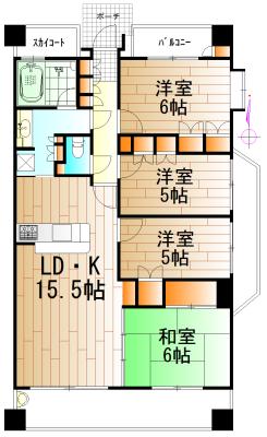 Floor plan. 4LDK, Price 23.8 million yen, Occupied area 83.37 sq m , Balcony area 23.2 sq m
