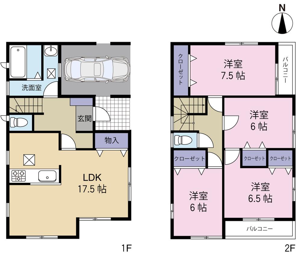 Floor plan. 30.5 million yen, 4LDK, Land area 130.61 sq m , Building area 115.92 sq m 3 Building floor plan