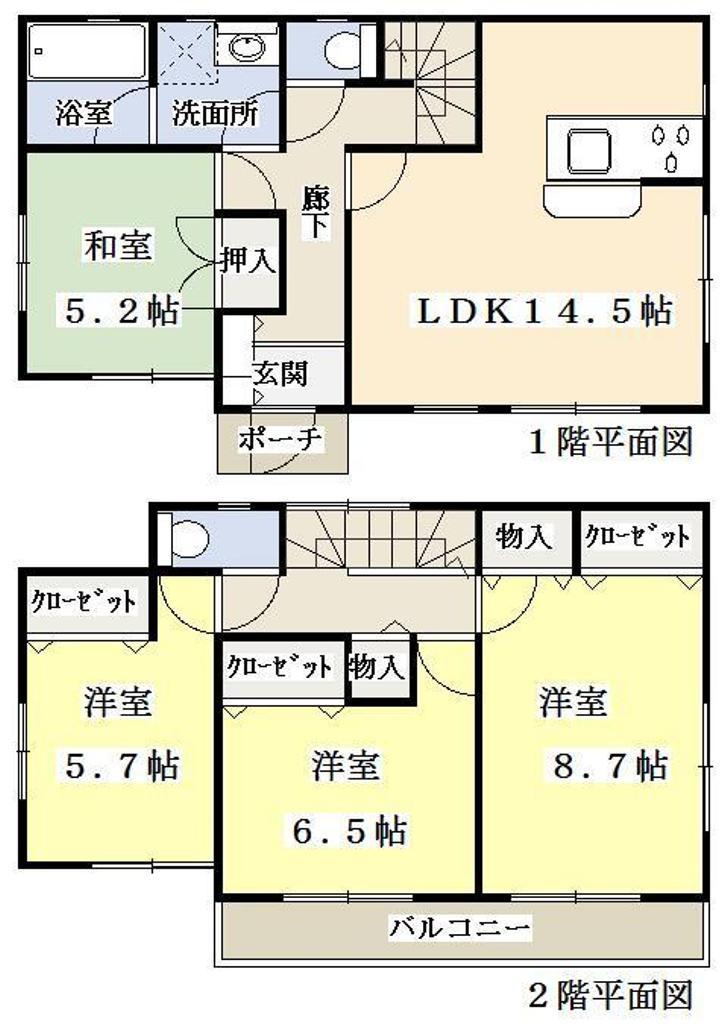 Floor plan. 27,900,000 yen, 4LDK, Land area 180.19 sq m , Building area 98 sq m parking space is 2 cars.