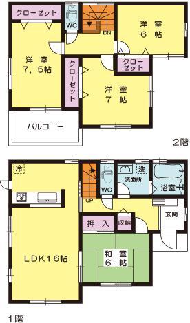 Floor plan. (4 Building), Price 28.8 million yen, 4LDK, Land area 183.99 sq m , Building area 104.33 sq m