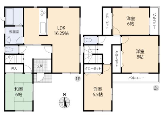 Floor plan. 31.5 million yen, 4LDK, Land area 130.35 sq m , Building area 105.16 sq m floor plan
