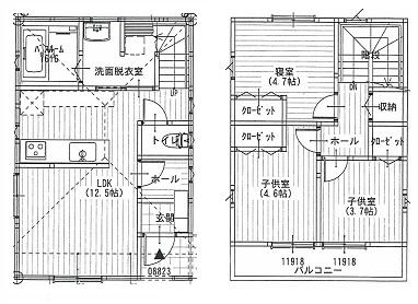 Floor plan. 28,700,000 yen, 3LDK, Land area 74.51 sq m , Building area 75 sq m