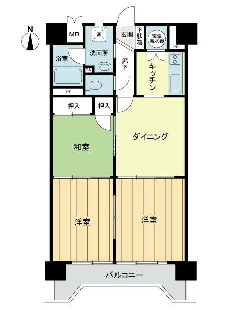 Floor plan. 3DK, Price 12.5 million yen, Footprint 60.9 sq m , Balcony area 7.9 sq m 3DK